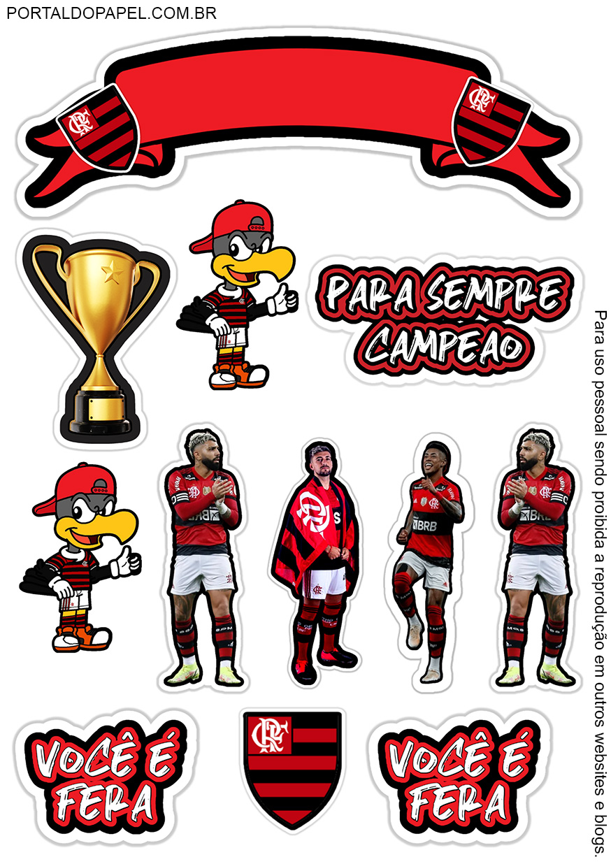Topos de Bolo Flamengo Para Imprimir