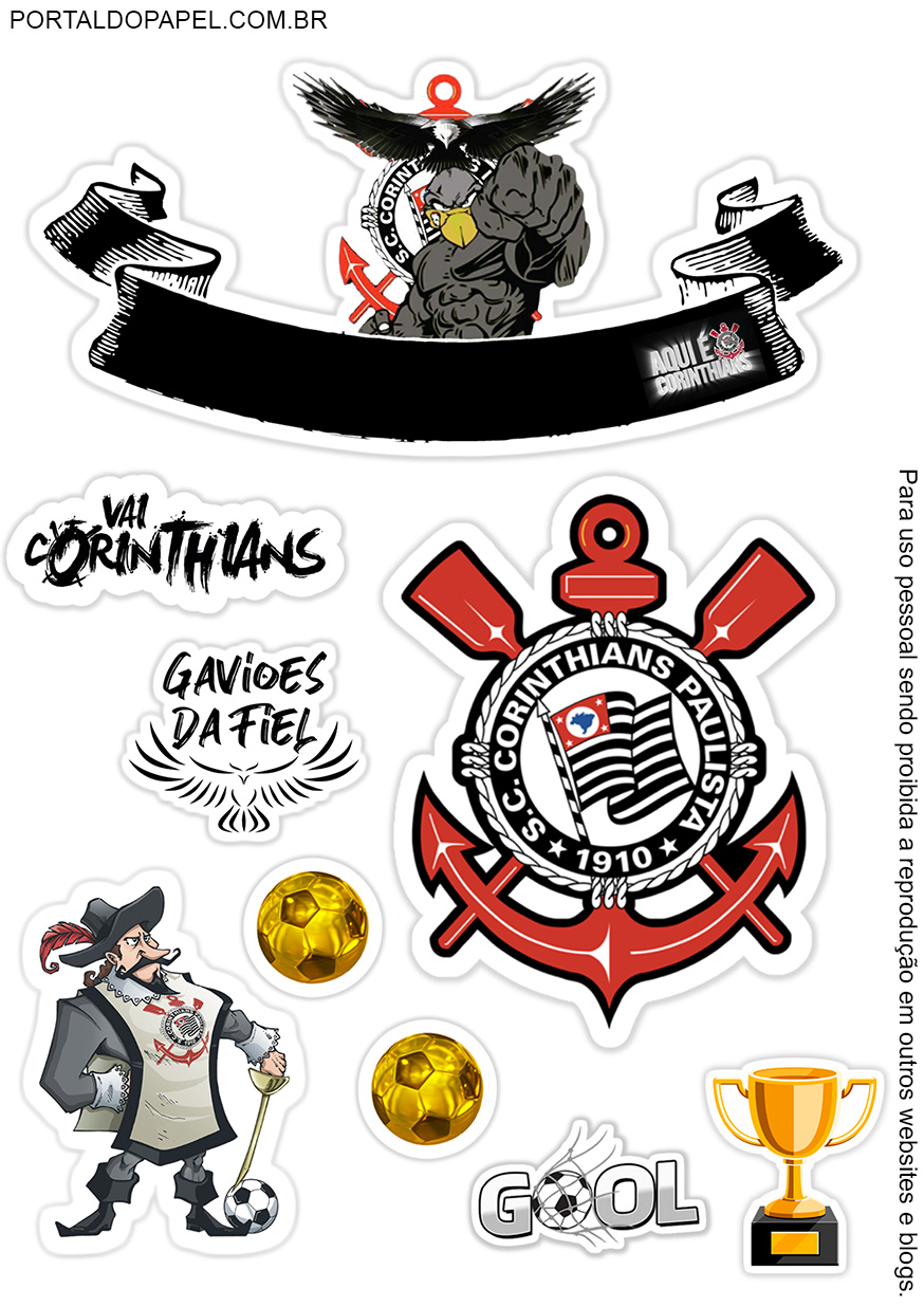 Topo de bolo Corinthians sem personalização