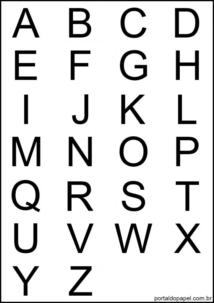 alfabeto completo para imprimir letra maiúscula arial