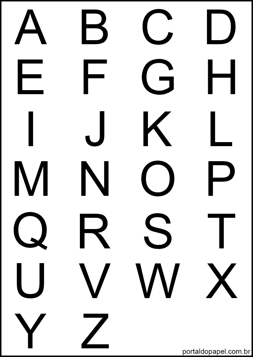 alfabeto completo para imprimir letra maiúscula arial