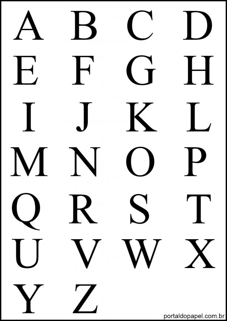 alfabeto completo para imprimir letra maiúscula times new roman