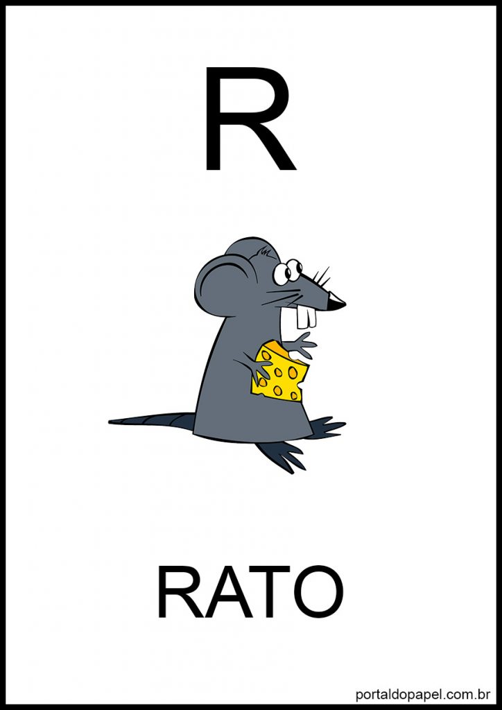 alfabeto ilustrado para imprimir letra r