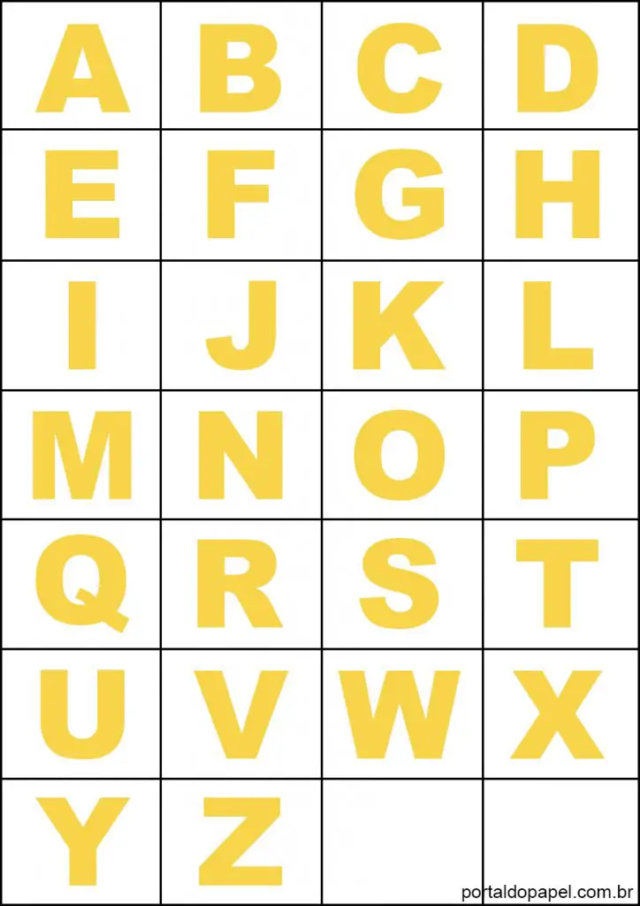 alfabeto movel para imprimir colorido amarelo