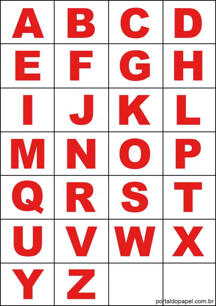 alfabeto movel para imprimir colorido vermelho