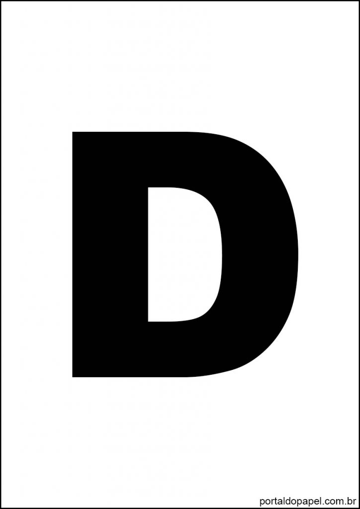 letra D do alfabeto para imprimir